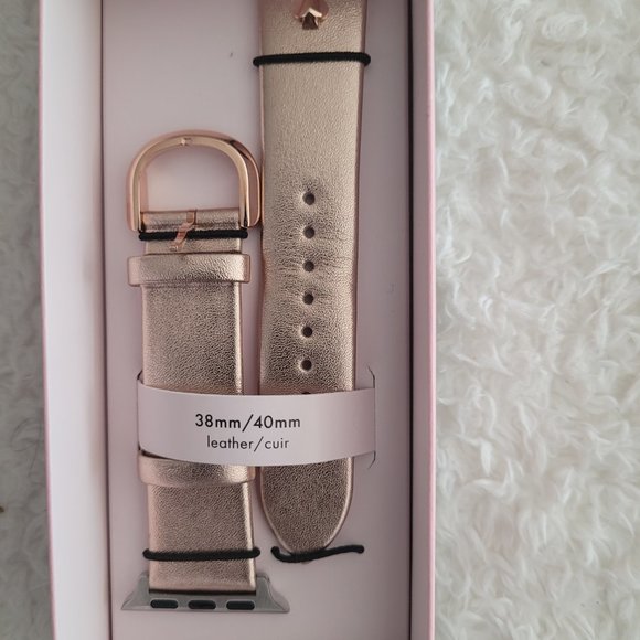 Brand new Kate Spade New York- Metallic Rose Gold Leather- 38/40mm Band for Appl - Picture 3 of 3
